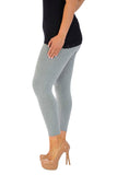 Dark Grey Plus Size Plain Long Leggings For Women 16-18 - Dropwear