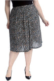 Peach Floral Plus Size Peach Floral Midi Skirt For Women 16-18 - Dropwear