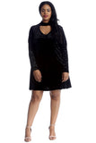 Green Plus Size Plain Velvet Swing Top For Women 18 - Dropwear