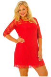 Lace Lined 3/4 Knee Length Dress For Women  - Dropwear