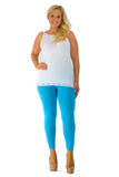 Mocha Plus Size Plain Long Leggings For Women 16-18 - Dropwear