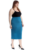 Mocha Plus Size Plain Long Ladies Stretch Maxi Skirt For Women 16 - Dropwear