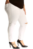 White Straight Leg Ripped Jeans For Women 24 - Dropwear