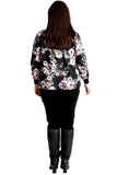Black Floral Bomber Jacket Ladies Print Elasticated For Women 20 - Dropwear