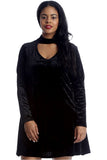 Wine Plus Size Plain Velvet Swing Top For Women 20 - Dropwear