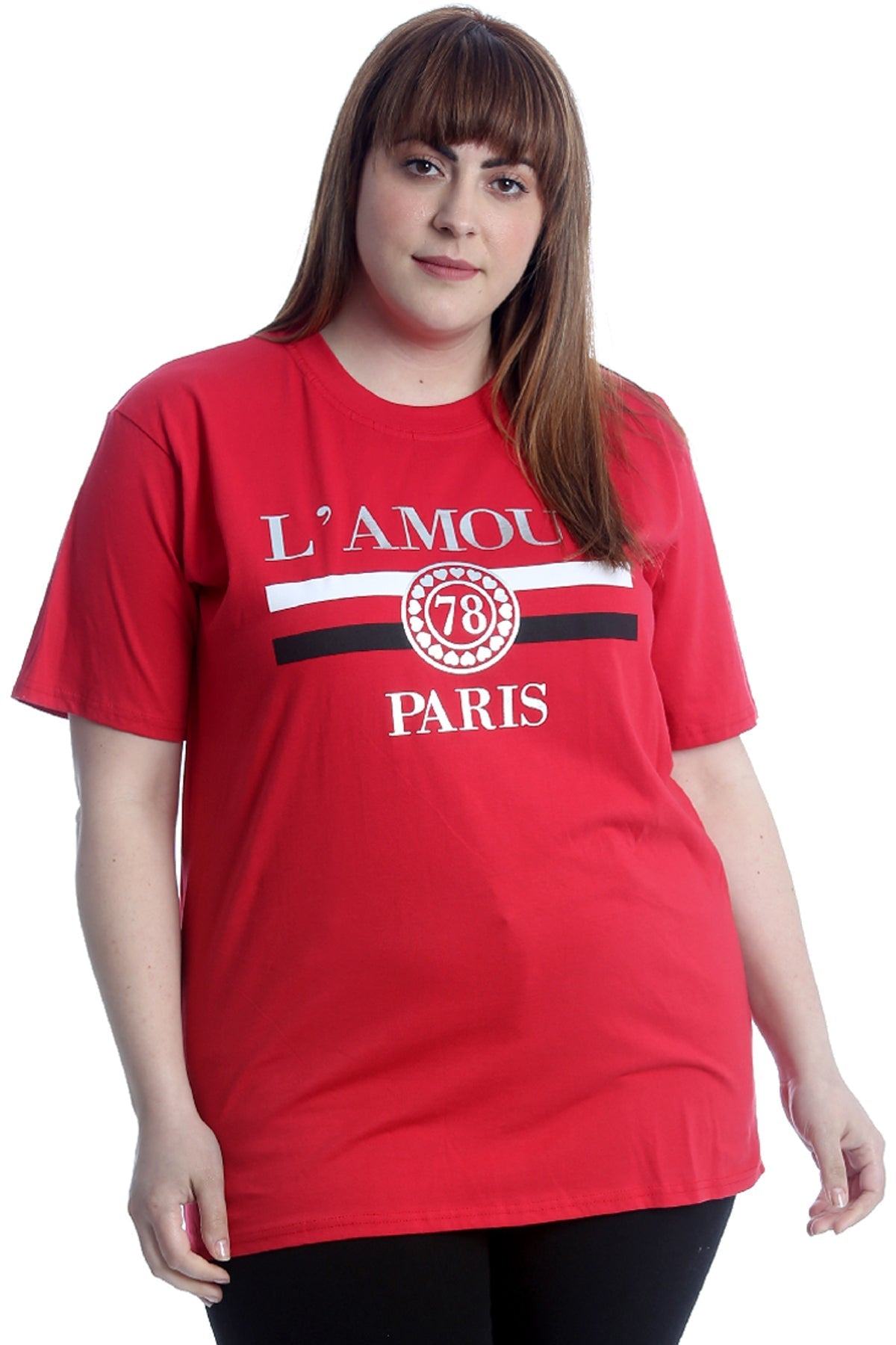 Black Amour Paris Print Baggy Short Sleeve T-Shirt For Women 16 - Dropwear