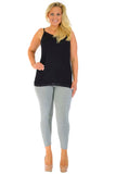 Cream Plus Size Plain Long Leggings For Women 24-26 - Dropwear