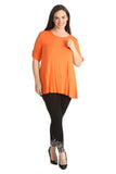 Purple Womens Scoop Neck Flared Ladies Plain Tops For Women 26-28 - Dropwear