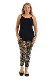 Tiger Plus Size Cropped Tiger Lace Trim Leggings For Women 20-22 - Dropwear