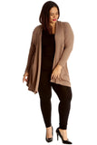 Cerise Plus Size Lace Back Open Pleated Cardigan For Women 24-26 - Dropwear