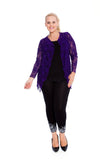 Black Floral Lace Open Cardigan Waterfall Top For Women 26-82 - Dropwear