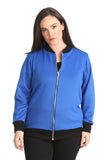 Black Plain Bomber Jacket Sleeve Top For Women 18 - Dropwear
