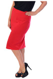 Grey Plus Size Plain Ponte Pencil Skirt For Women 16-18 - Dropwear