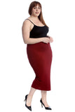Purple Plus Size Plain Long Ladies Stretch Maxi Skirt For Women 26-28 - Dropwear