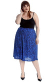 Paisley Royal Plus Size Paisley Print Midi Skirt For Women 24-26 - Dropwear