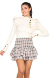 Ladies Tartan Checkered Frill Mini RaRa Skirt For Women  - Dropwear