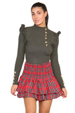 Ladies Tartan Checkered Frill Mini RaRa Skirt For Women  - Dropwear