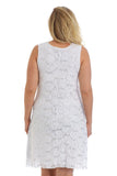 Mocha Floral Lace Sequin Ladies Sleeveless Party Dress For Women 12-14 - Dropwear