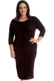 Plus Size Lurex Metallic Glitter Bodycon Dress For Women  - Dropwear
