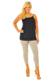 Turquoise Plus Size 3/4 Length Cropped Leggings For Women 16-18 - Dropwear
