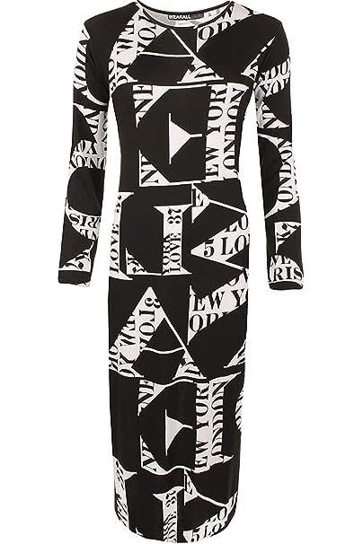 Love Letters Plus Size Bodycon Love Letters Print Midi Dress For Women 16-18 - Dropwear
