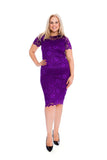 Lime Lace Lined Short Bodycon Midi Dress For Women 20 - Dropwear