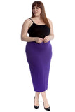 Mocha Plus Size Plain Long Ladies Stretch Maxi Skirt For Women 26-28 - Dropwear