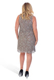 Royal Blue Floral Lace Sequin Ladies Sleeveless Party Dress For Women 16-18 - Dropwear