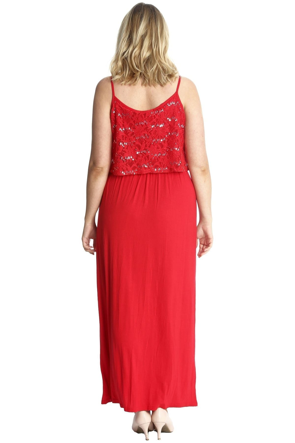 Black Plus Size Floral Sequin Lace Maxi Dress For Women 26-28 - Dropwear