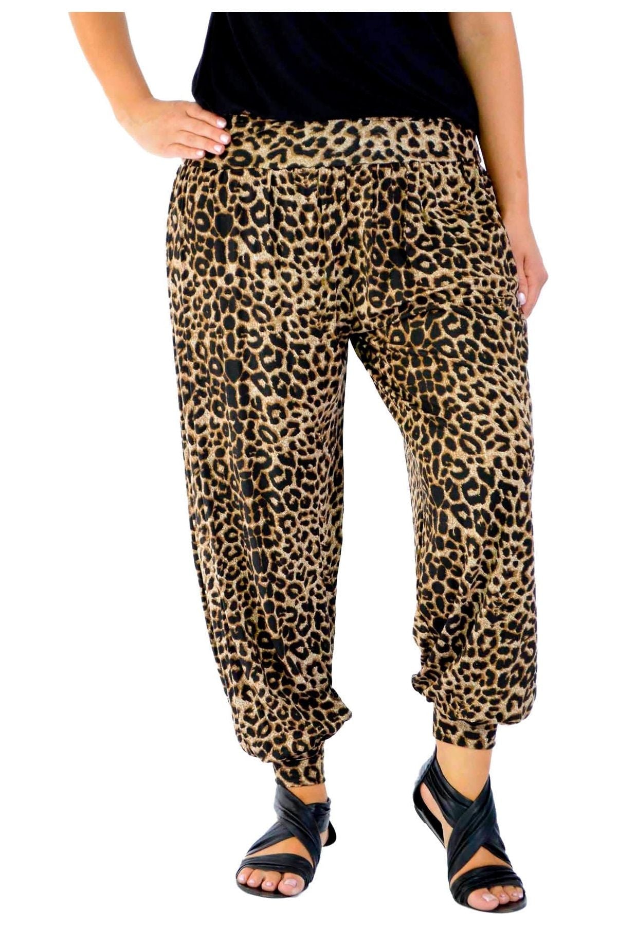 Leopard Plus Size Leopard Print Harem Trouser For Women 16-18 - Dropwear