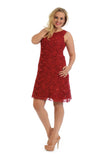Cream Plus Size Flapper Lace Dress For Women 24-26 - Dropwear