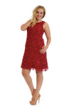 Green Floral Lace Sequin Ladies Sleeveless Party Dress For Women 16-18 - Dropwear