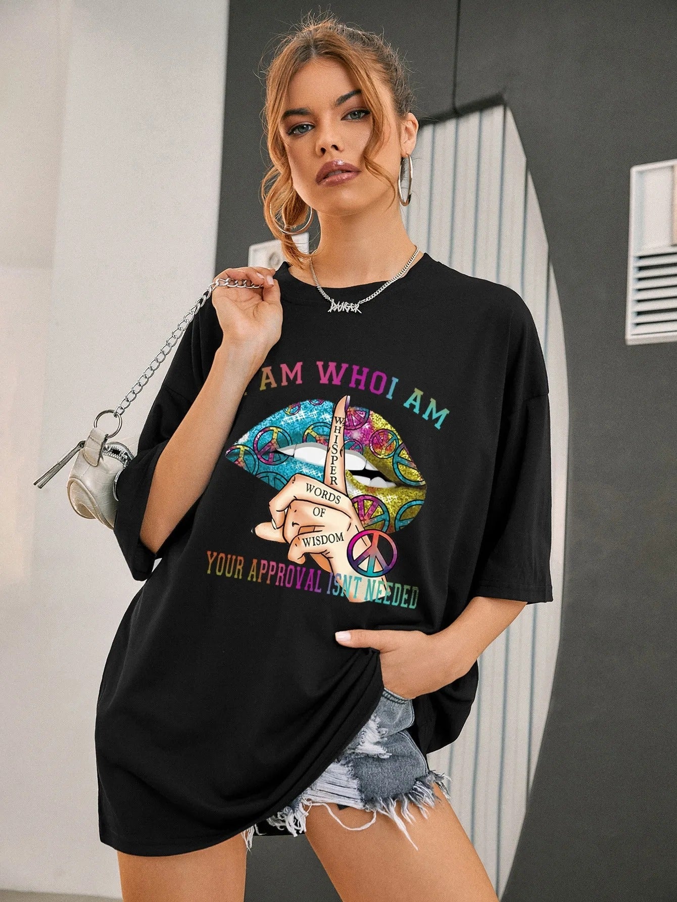 Black I Am Who I Am T-Shirt For Women 8-10 - Dropwear