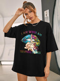 Black I Am Who I Am T-Shirt For Women 12-14 - Dropwear