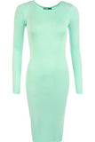 Jade Bodycon Stretch Plain Midi Dress For Women 8-10 - Dropwear