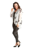 Coral Chiffon Butterfly Print Sheer Cardigan Top For Women 26-28 - Dropwear