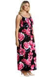 Red Plus Size Tank Top Floral Maxi Dress For Women 16 - Dropwear