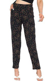 Multi Doted Black Multi Doted Black Print Full Length Trouser For Women 16 - Dropwear