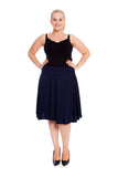 Coral Flared Elastic Waist Skater Skirt For Women 18 - Dropwear
