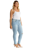 Blue Straight Leg Ripped Jeans For Women 16 - Dropwear
