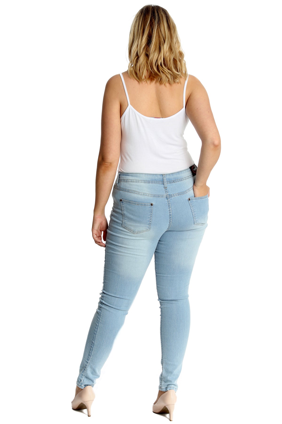 Blue Straight Leg Ripped Jeans For Women 18 - Dropwear