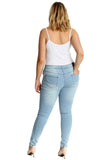 Blue Straight Leg Ripped Jeans For Women 18 - Dropwear