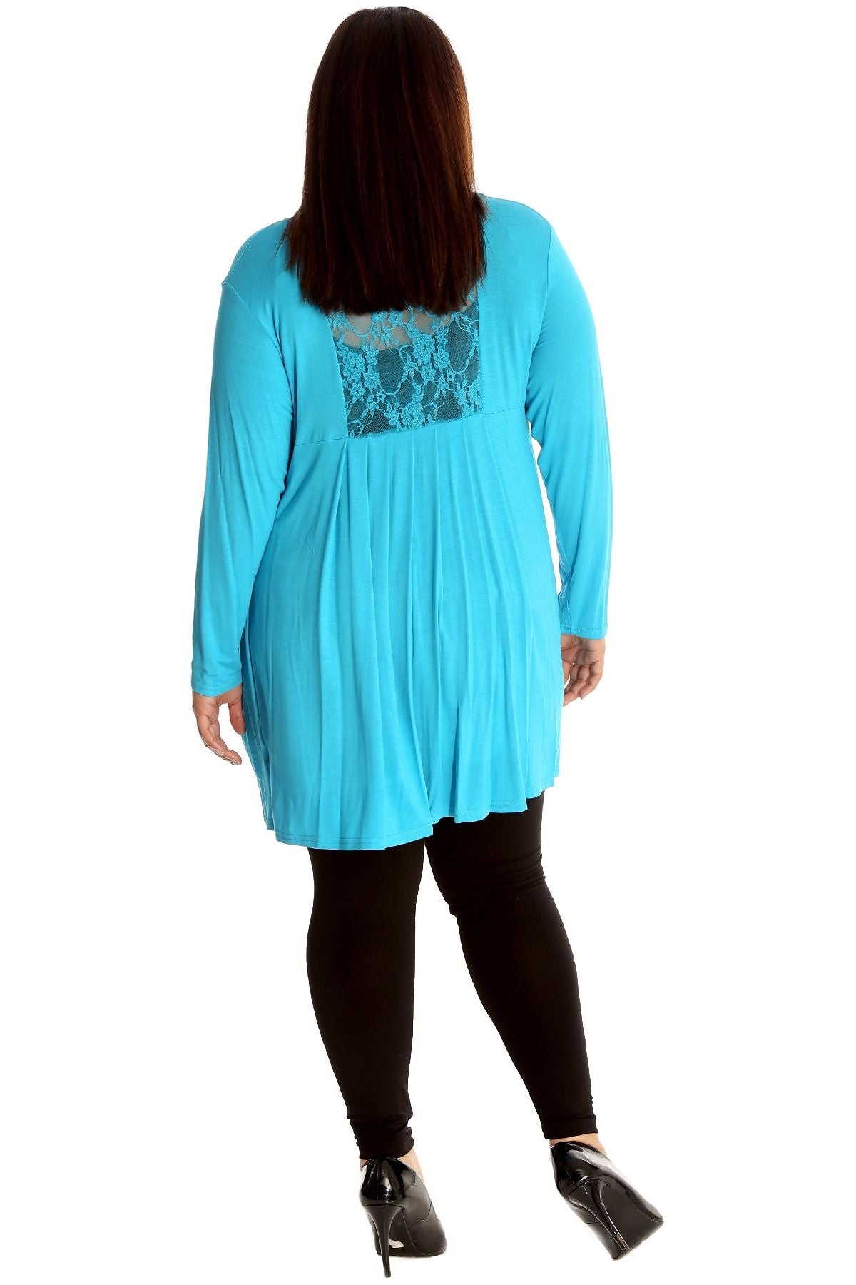 Plus Size Lace Back Open Pleated Cardigan For Women  - Dropwear