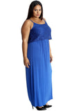 Cerise Plus Size Lace Top Sleeveless Maxi Dress For Women 22-24 - Dropwear