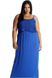 Cerise Plus Size Lace Top Sleeveless Maxi Dress For Women 20 - Dropwear