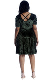 Pink Plus Size Skater Style Velvet Cross Back Dress For Women 20 - Dropwear