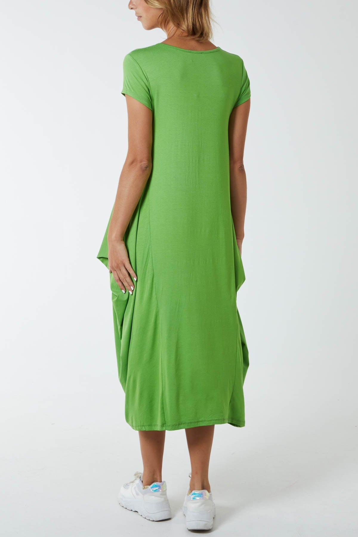 Cap Sleeve Plain Parachute Dress For Women  - Dropwear