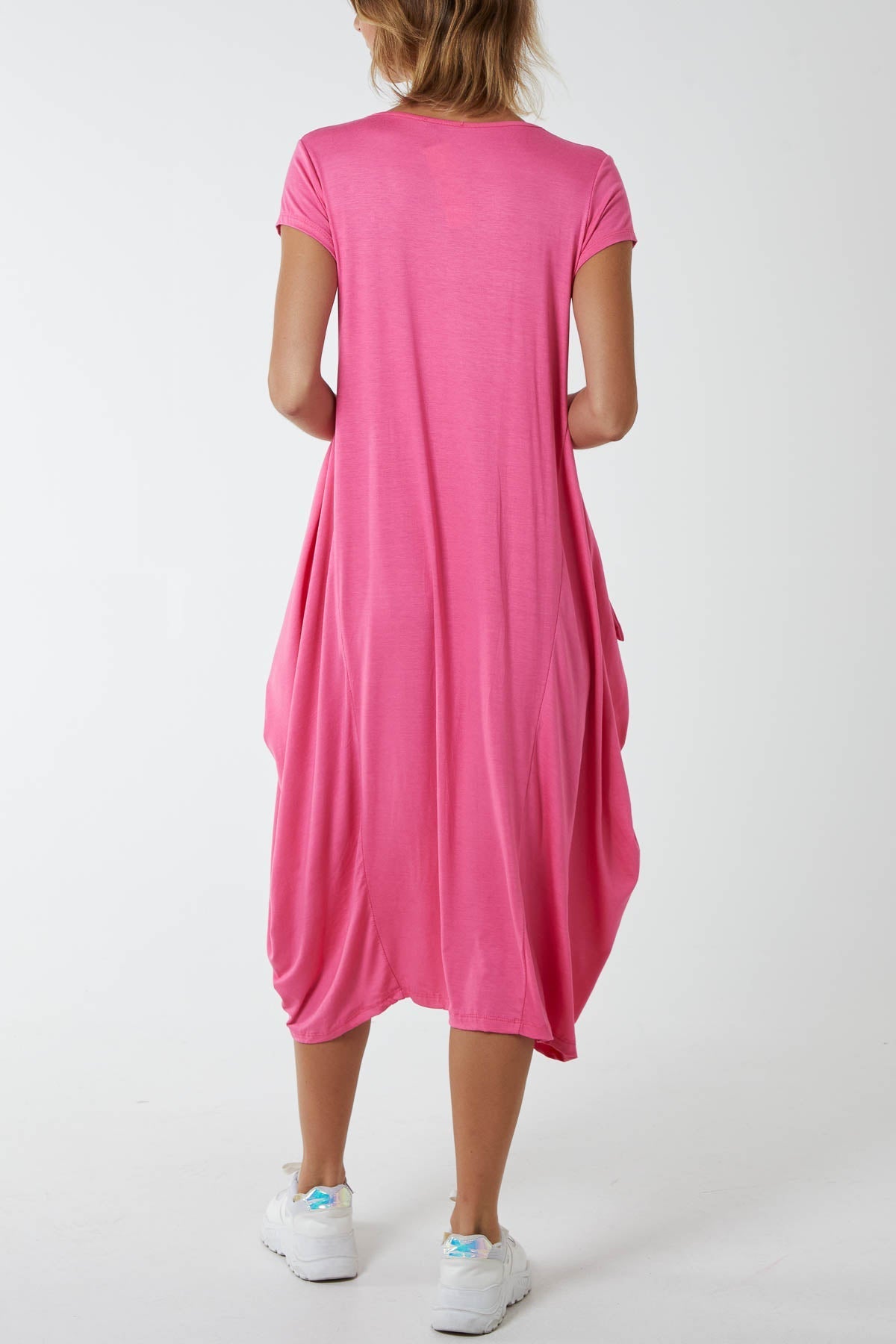 Cap Sleeve Plain Parachute Dress For Women  - Dropwear