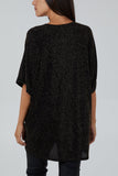Glitter Lurex Twist Front Oversized Blouse For Women  - Dropwear