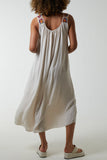 Crochet Sleeve Scoop Neck Midi Dress For Women  - Dropwear